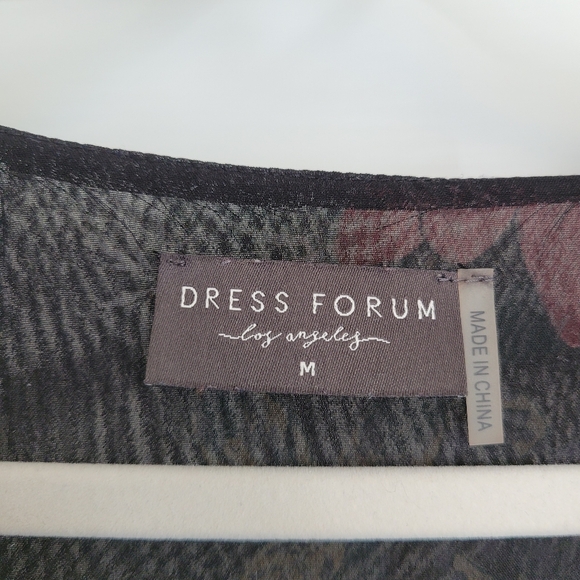 Chiffon Black and Floral Dress - Picture 4 of 5